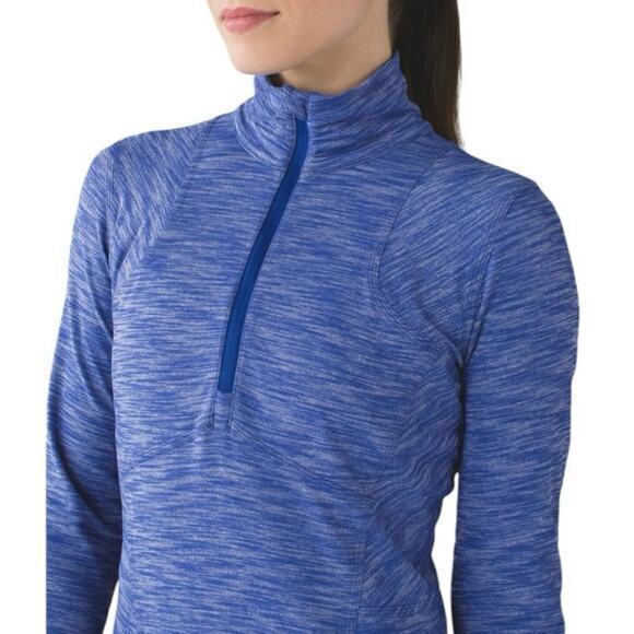 Lululemon Kanto‎ Catch Me 1/2 Zip Heathered Sapphire Blue Size 8 - Picture 8 of 16